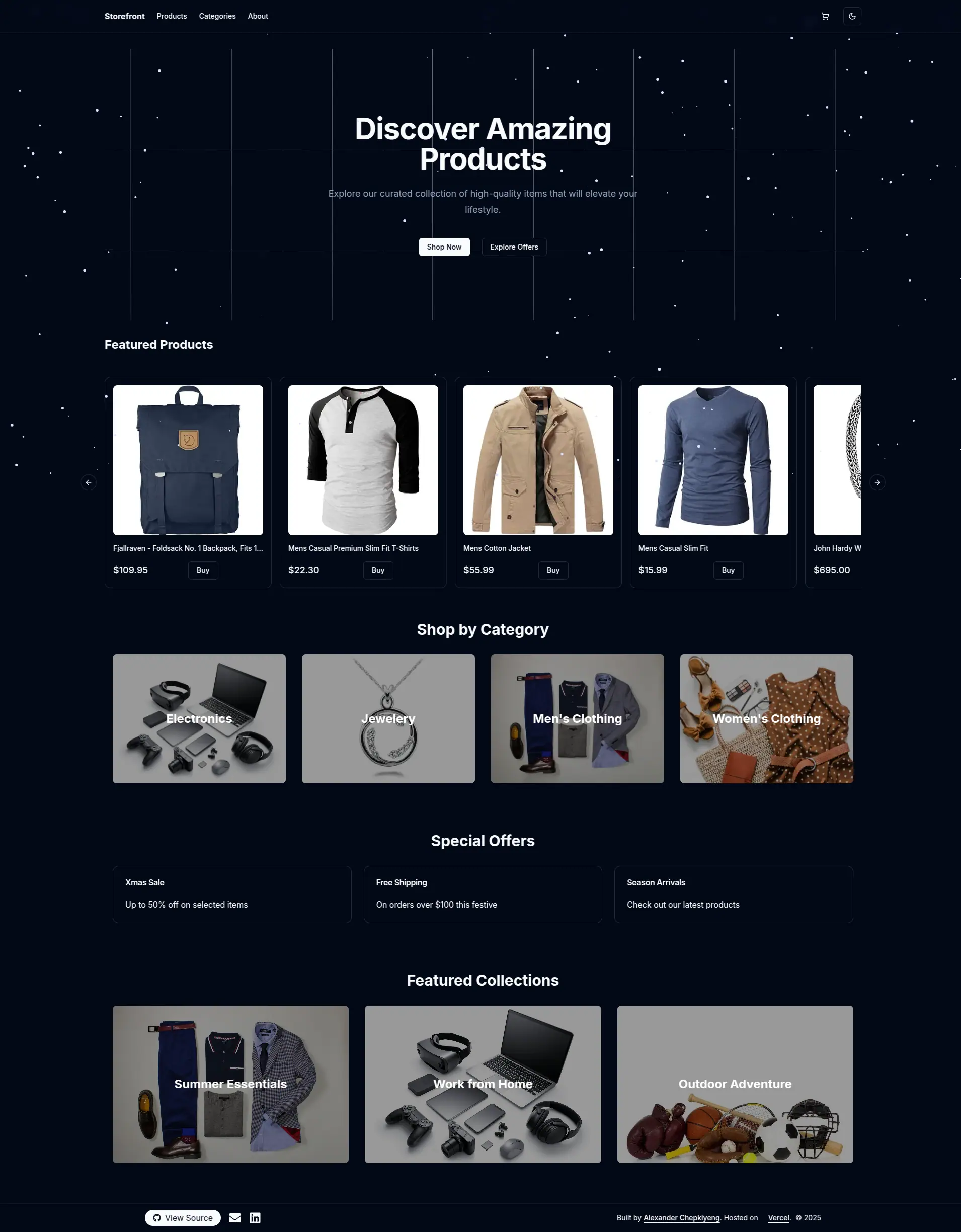 Dark Theme Homepage